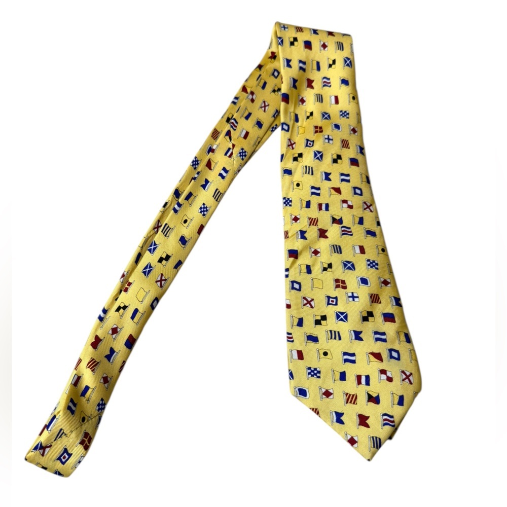Alynn Neckwear A-Z International Flags Silk Tie Yellow Nautical